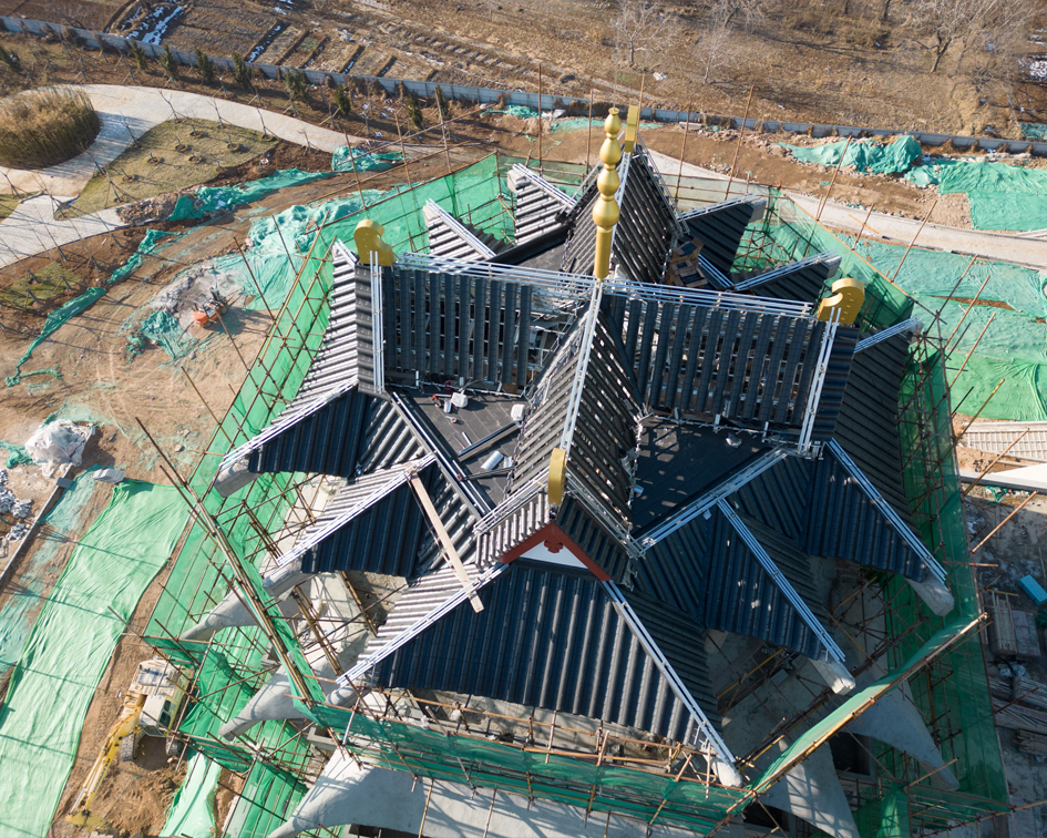 河北邯郸文博中心仿古金属瓦屋面工程