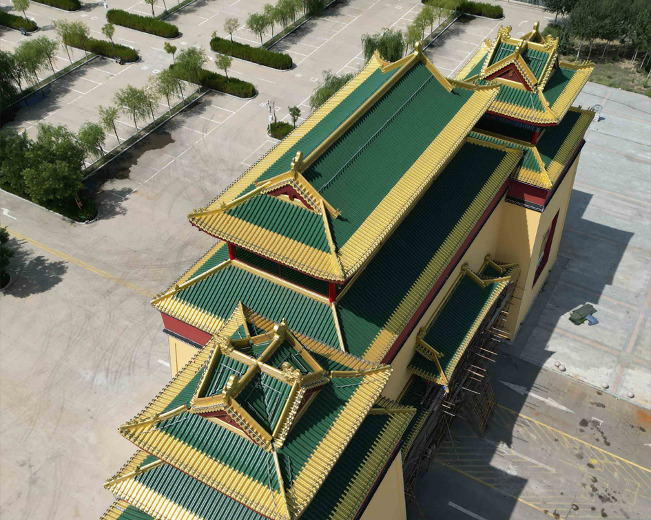 鄂尔多斯准格尔召旅游区仿古金属瓦屋面工程